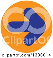 Clipart Of A Flat Style Blue And Orange Arrow Round App Icon Button Design Element 4 Royalty Free Vector Illustration