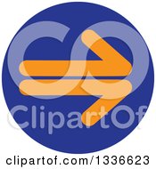 Clipart Of A Flat Style Blue And Orange Arrow Round App Icon Button Design Element Royalty Free Vector Illustration