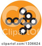 Poster, Art Print Of Flat Style Orange White And Black Arrow Round App Icon Button Design Element