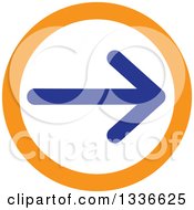 Clipart Of A Flat Style Blue White And Orange Arrow Round App Icon Button Design Element 6 Royalty Free Vector Illustration