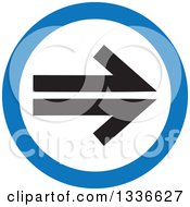 Clipart Of A Flat Style Blue White And Black Arrow Round App Icon Button Design Element 3 Royalty Free Vector Illustration