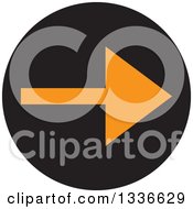 Poster, Art Print Of Flat Style Black And Orange Arrow Round App Icon Button Design Element 6