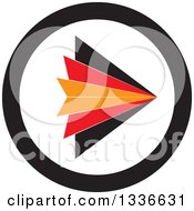 Clipart Of A Flat Style Red Black And Orange Arrow Round App Icon Button Design Element 2 Royalty Free Vector Illustration