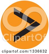 Clipart Of A Flat Style Black And Orange Arrow Round App Icon Button Design Element 4 Royalty Free Vector Illustration