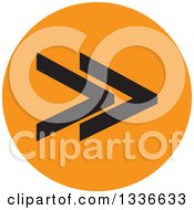 Poster, Art Print Of Flat Style Black And Orange Arrow Round App Icon Button Design Element