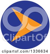 Clipart Of A Flat Style Blue And Orange Arrow Round App Icon Button Design Element 2 Royalty Free Vector Illustration