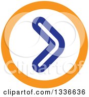 Clipart Of A Flat Style Blue White And Orange Arrow Round App Icon Button Design Element 7 Royalty Free Vector Illustration
