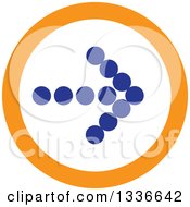 Poster, Art Print Of Flat Style Blue White And Orange Arrow Round App Icon Button Design Element