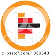 Clipart Of A Flat Style Red Black And Orange Arrow Round App Icon Button Design Element Royalty Free Vector Illustration