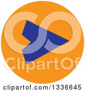 Clipart Of A Flat Style Blue And Orange Arrow Round App Icon Button Design Element 3 Royalty Free Vector Illustration