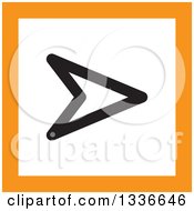 Clipart Of A Flat Style Square White Black And Orange Arrow App Icon Button Design Element Royalty Free Vector Illustration