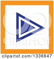 Poster, Art Print Of Flat Style Square Orange White And Blue Arrow App Icon Button Design Element 2