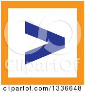 Clipart Of A Flat Style Square Orange White And Blue Arrow App Icon Button Design Element 3 Royalty Free Vector Illustration