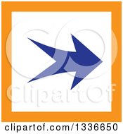 Clipart Of A Flat Style Square Orange White And Blue Arrow App Icon Button Design Element 4 Royalty Free Vector Illustration