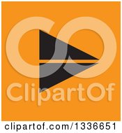 Poster, Art Print Of Flat Style Black And Orange Square Arrow App Icon Button Design Element 3