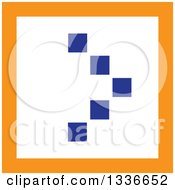 Clipart Of A Flat Style Square Orange White And Blue Arrow App Icon Button Design Element 5 Royalty Free Vector Illustration
