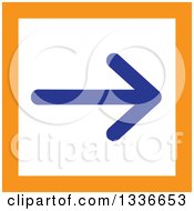 Clipart Of A Flat Style Square Orange White And Blue Arrow App Icon Button Design Element Royalty Free Vector Illustration