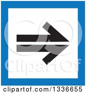 Poster, Art Print Of Flat Style Blue Black And White Square Arrow App Icon Button Design Element 3