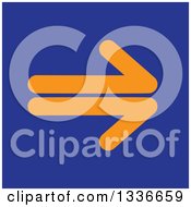 Clipart Of A Flat Style Orange And Blue Square Arrow App Icon Button Design Element Royalty Free Vector Illustration