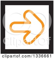 Clipart Of A Flat Style Square White Black And Orange Arrow App Icon Button Design Element 2 Royalty Free Vector Illustration