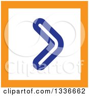 Clipart Of A Flat Style Square Orange White And Blue Arrow App Icon Button Design Element 6 Royalty Free Vector Illustration