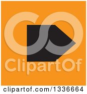 Poster, Art Print Of Flat Style Black And Orange Square Arrow App Icon Button Design Element 5