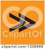 Poster, Art Print Of Flat Style Black And Orange Square Arrow App Icon Button Design Element