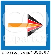 Poster, Art Print Of Flat Style Orange Red Black White And Blue Square Arrow App Icon Button Design Element 2