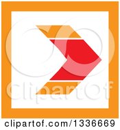 Poster, Art Print Of Flat Style Red Orange And White Square Arrow App Icon Button Design Element