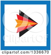 Poster, Art Print Of Flat Style Orange Red Black White And Blue Square Arrow App Icon Button Design Element