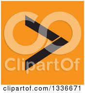 Poster, Art Print Of Flat Style Black And Orange Square Arrow App Icon Button Design Element 6
