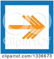 Clipart Of A Flat Style Square Orange White And Blue Arrow App Icon Button Design Element 8 Royalty Free Vector Illustration
