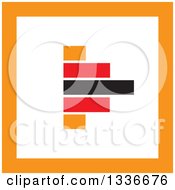 Clipart Of A Flat Style Red Black Orange And White Square Arrow App Icon Button Design Element Royalty Free Vector Illustration