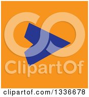 Clipart Of A Flat Style Blue And Orange Square Arrow App Icon Button Design Element Royalty Free Vector Illustration