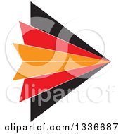 Poster, Art Print Of Black Orange And Red Arrow App Icon Button Design Element 2