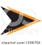 Clipart Of A Black And Orange Arrow App Icon Button Design Element 2 Royalty Free Vector Illustration