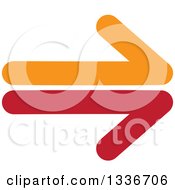 Clipart Of A Red And Orange Arrow App Icon Button Design Element 2 Royalty Free Vector Illustration