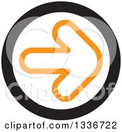 Clipart Of A Flat Style Orange White And Black Arrow Round App Icon Button Design Element 2 Royalty Free Vector Illustration