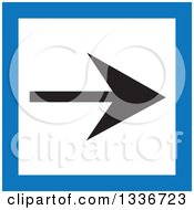 Poster, Art Print Of Flat Style Blue Black And White Square Arrow App Icon Button Design Element