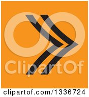 Poster, Art Print Of Flat Style Black And Orange Square Arrow App Icon Button Design Element 4