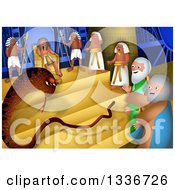 Poster, Art Print Of Passover Scene Of Arrons Rod Changing Into A Snake Before The Pharaoh