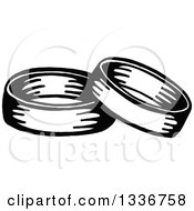 Poster, Art Print Of Sketched Doodle Of Black And White Wedding Bands
