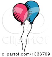 Clipart Of A Sketched Doodle Of Party Balloons Royalty Free Vector Illustration