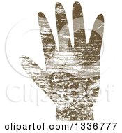 Clipart Of A Brown Grungy Hand Royalty Free Vector Illustration