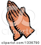 Clipart Of A Sketched Doodle Of Praying Hands Royalty Free Vector Illustration by Prawny