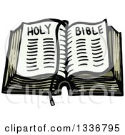Poster, Art Print Of Sketched Doodle Of An Open Holy Bible