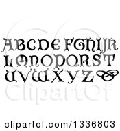 Poster, Art Print Of Black And White Vintage Styled Capital Alphabet Letters