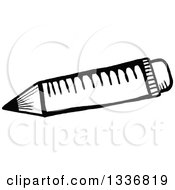 Clipart Of A Sketched Doodle Of A Black And White Pencil Royalty Free Vector Illustration by Prawny