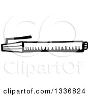 Clipart Of A Sketched Doodle Of A Black And White Marker Pen Royalty Free Vector Illustration