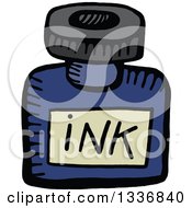 Clipart Of A Sketched Doodle Of An Ink Bottle Royalty Free Vector Illustration by Prawny